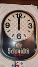 1970 s Schmidts Light Beer Light Up Advertising Clock Sign Original Box   Paper