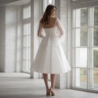 Elegant Short Wedding Dresses Off Shoulder Detachable Sleeves Mini Bridal Gowns