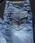 Rock Revival Sora Boot Jeans Womens 31 Blue Med Wash Bootcut Embroidered 32x30