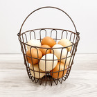 Vtg Wire Egg Gather Basket W  Handle Rusty Farmhouse Primitive Country Decor 10 