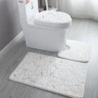 Memory Foam 3 Pc Bathroom Rug Absorbent Bath Mat Set Rug Cover And Contour Rug