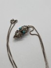 5g 925 17    Sterling Silver Persian Middle Eastern Turquoise Vintage Necklace