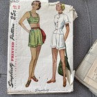 1940s Vintage Simplicity Pattern 2825 Jr Misses 16 Play Suit Bra jacket shorts