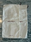 Salvatore Ferragamo White Cotton Drawstring Shoe Dust Bags Set Of 2 Italy