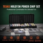 500-piece Poker Chip Set With Case Texas Holdem Cards 14g Casino Chips