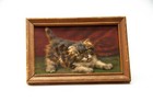 3d Raised Puffy Embossed Cat Kitten Framed Print   Vintage D  Merlin