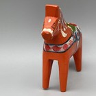 Vtg Hand Carve 4  Painted Orange Dala Wood Horse Sweden Folk Art Figurine 3 x4 