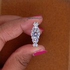 3 Ct Round Cut Moissanite Five Stone Engagement Ring Solid 14k White Gold