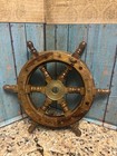 8    Nautical Wooden Brass Ship Boat Steering Wheel - Decorative Reproduction