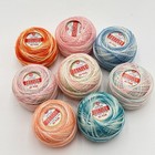Vintage Lot- 8 Star Tatting Thread Cotton Crochet Mixed Variegated Colors 60 Yds