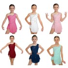 Girls Sparkle Ice Skating Gymnastics Competition Glittery Ballet Dancewear Dress