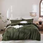 Olive Green Duvet Cover Oversized Queen  98  X 98   Olive Green-no Comforter