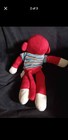 Dan Dee Sock Monkey Plush Red Striped Shirt Collectors Choice 18  Stuffed Animal