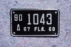 1967 1968 Florida Motorcycle License Plate