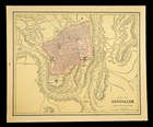 1800s Antique Jerusalem Map Israel Holy Land Old Original Vintage Ca 1896