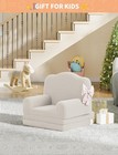 Kids Sofa Chair  2-in-1 Comfy Toddler Couch Fold Out crown Design reading Chair