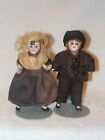 Great Pair Of German Antique All Bisque 4  Miniature Dolls 