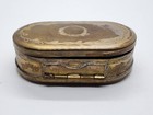 Vintage Snuff Box With Mirror Brass Double Lidded Pillbox Antique Rare 