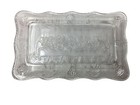 Vintage Small Clear Glass   the Lord s Last Supper   Rectangular Butter Dish 