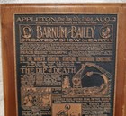 Vintage Printing Plate Advertising Barnum   Bailey Circus On Wooden Plaque 