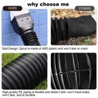 Plusgutter 11 5ft Long Gutter Downspout Extensions Flexible  11 5 Feet  Black 