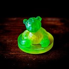 Handmade Resin Crystal Bear Night Light Led Glow Green Cute Desk Decor Lamp  
