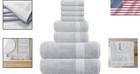 Ultra Soft 8-piece Towel Set - Hotel Quality 100  Cotton  Light Grey Collection