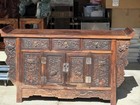 Antique Chinese Hongmu Altar Table W Intricate Dragon Carvings