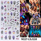 Halloween Nail Art Stickers     3d Embossed Pumpkin Ghost Bat Nail Decorations For