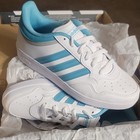 Adidas Hoops 4 0 W Women s Athletic Sneakers White Blue Low Top Hoops Jq7786