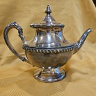 Vintage Lehman Brothers Teapot Silverplate On Copper With Hinged Lid New York Ny
