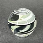 Contemporary Handmade Art Glass Marble 1 03  Cane Swirl Black White Uv Green 