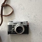 Graflex Graphic 35 35mm Manual Focus Film Camera Silver black W  Leather Case