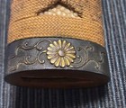 Edo Japanese Sword Koshirae Handle Shakudo Fuchi Tiger Menuki Iron Horagai Used