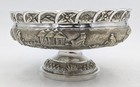 Antique Indian Silver Plated Repousse Bowl 19th Century