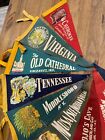 Lot - Vintage 50   s Souvenir Felt 12    9 Pennant Banners - Indian ky oh va