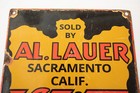Al Lauer Indian Motorcycles Sacramento  m4r jsf6  Porcelain Sign Arrowhead