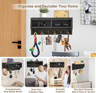 Key Holder Wall Mount With Mail Organizer  6 Hooks   Shelf  Black