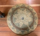 Vintage Native American Style Handwoven Coiled Basket Tray Sw Tribal Woven Bskt