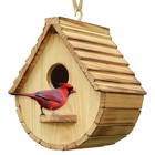 Outdoor Wooden Bird House For Garden - Hanging Birdhouse For Bluebirds  Finches