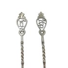 Set Of 2 Pakistan Souvenir Spoons Collectible Twist Handle Vintage