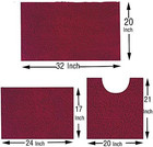 Bath Rug Set 4 Piece With Toilet Lid Cover Combo  Soft Shaggy Bath Rug Set 3 Pie