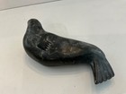 Vintage Inuit Soapstone Carving Of Seal - 8  Long  Lots Of Tags   Markings Vgc