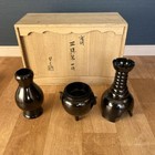 Chabako Traditional Craft Japanese Tea Ceremony Set Bronze Three-piece