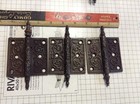 3 Old Door Hinges 3 X 3   Victorian Steeple Top Pin Vintage Cast Iron Atlas