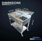 Burner Stove And Flat Top Griddle Cart   Stainless Steel   Propane   Portable