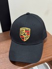 Porsche Motorsport Crest Logo Black Adjustable Baseball Cap Racing Hat Nwt