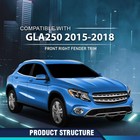 Black Fender Trim Molding Front Passenger Side Gla250 2015-2020 Gla45 2015-2019