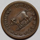 1863 Civil War Token - Thomas White - Abattoir Place - New York  Ny