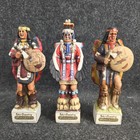 Vtg Ski Country Empty Porcelain Decanters Miniatures Native American  6   Tall